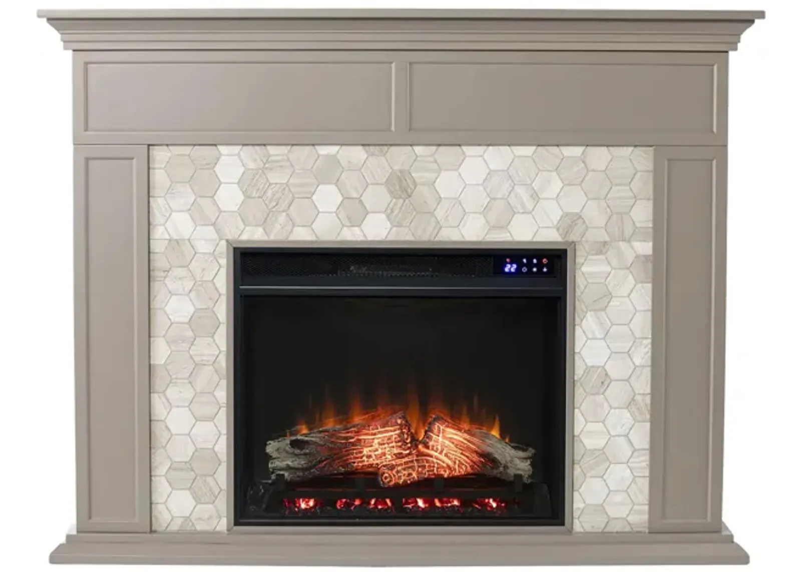 Payton Touch Screen Fireplace in Gray by SEI Furniture