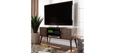 Alard 2-Door Wood TV Stand in Walnut by Wholesale Interiors