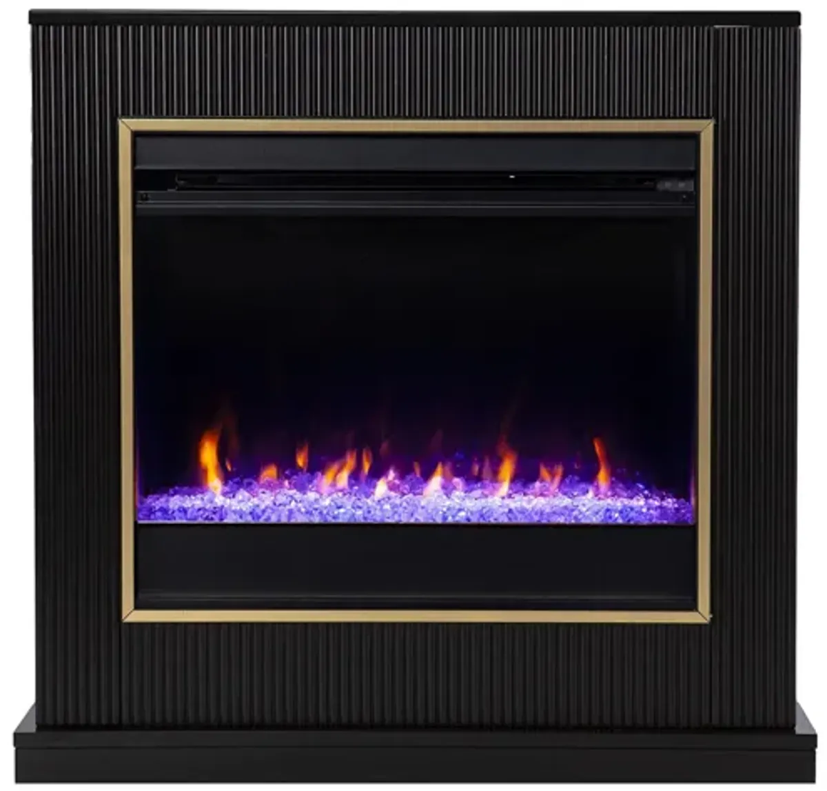 Edmonton Color Changing Fireplace in Black by SEI Furniture