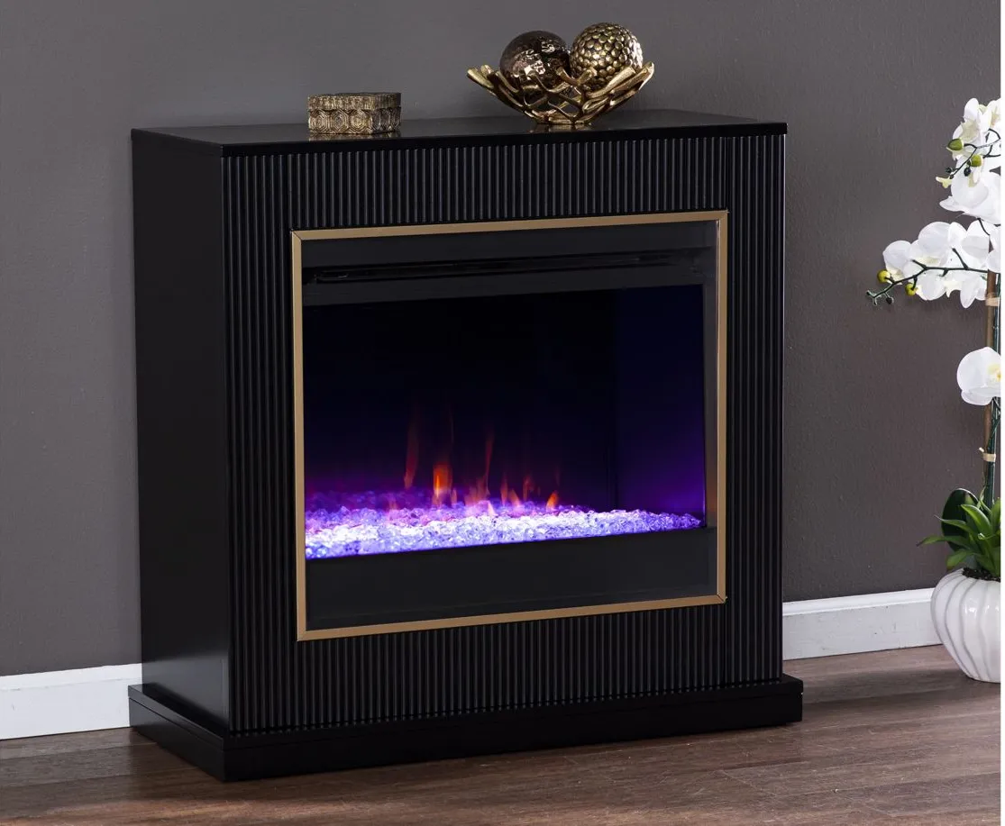 Edmonton Color Changing Fireplace in Black by SEI Furniture