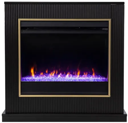 Edmonton Color Changing Fireplace in Black by SEI Furniture