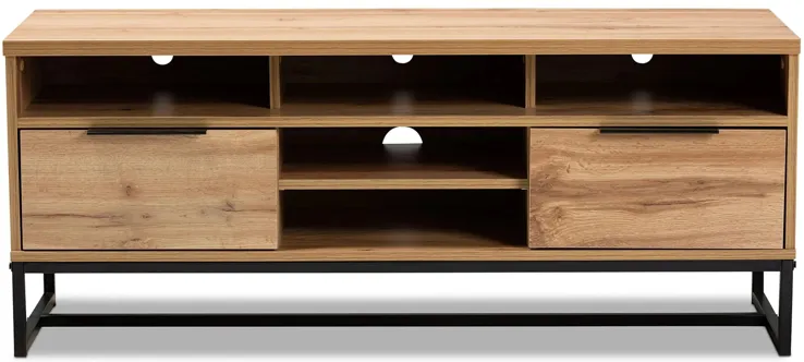 Reid 2-Drawer TV Stand in Oak/Black by Wholesale Interiors