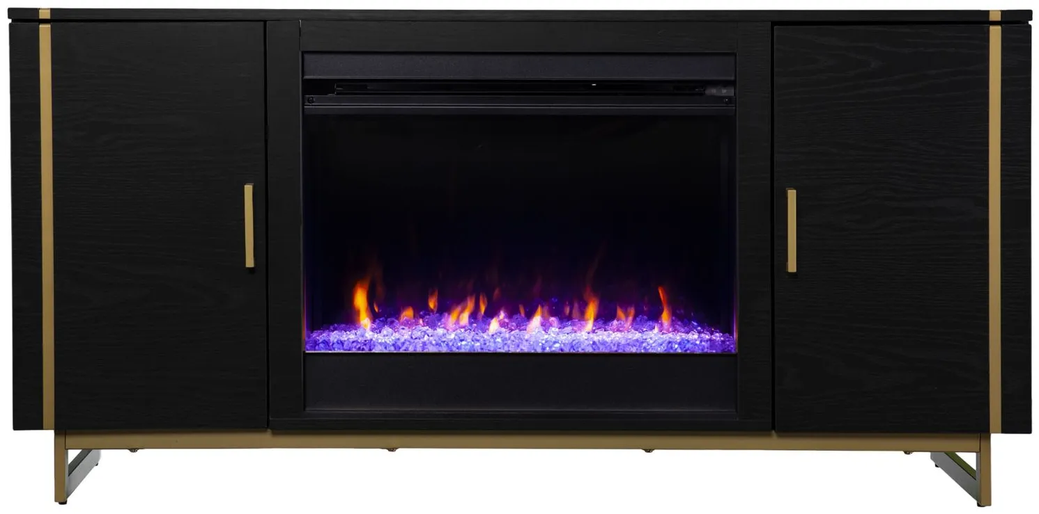Brigg Color Changing Fireplace Console in Black by SEI Furniture