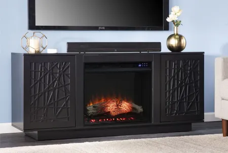 Fordbridge Touch Screen Fireplace Console in Black by SEI Furniture