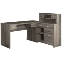 Caressa L-Shaped Computer Desk in Dark Taupe by Monarch Specialties