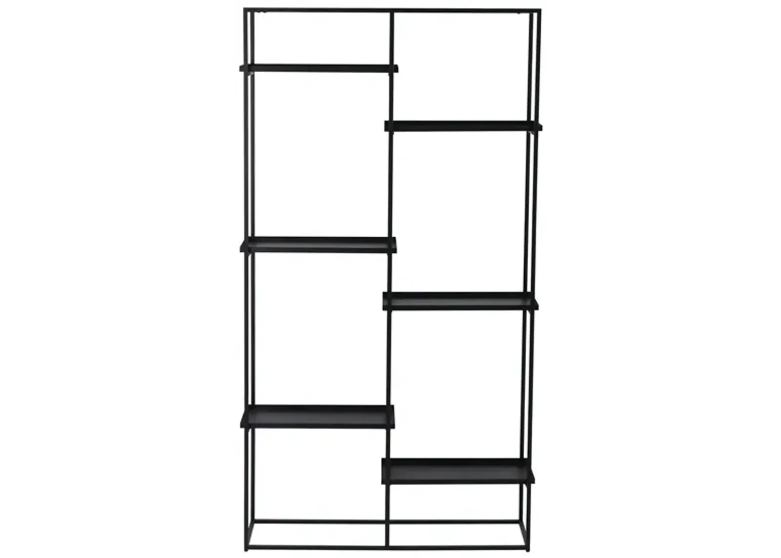 Liberia Open Bookcase in Black by Unique Furniture