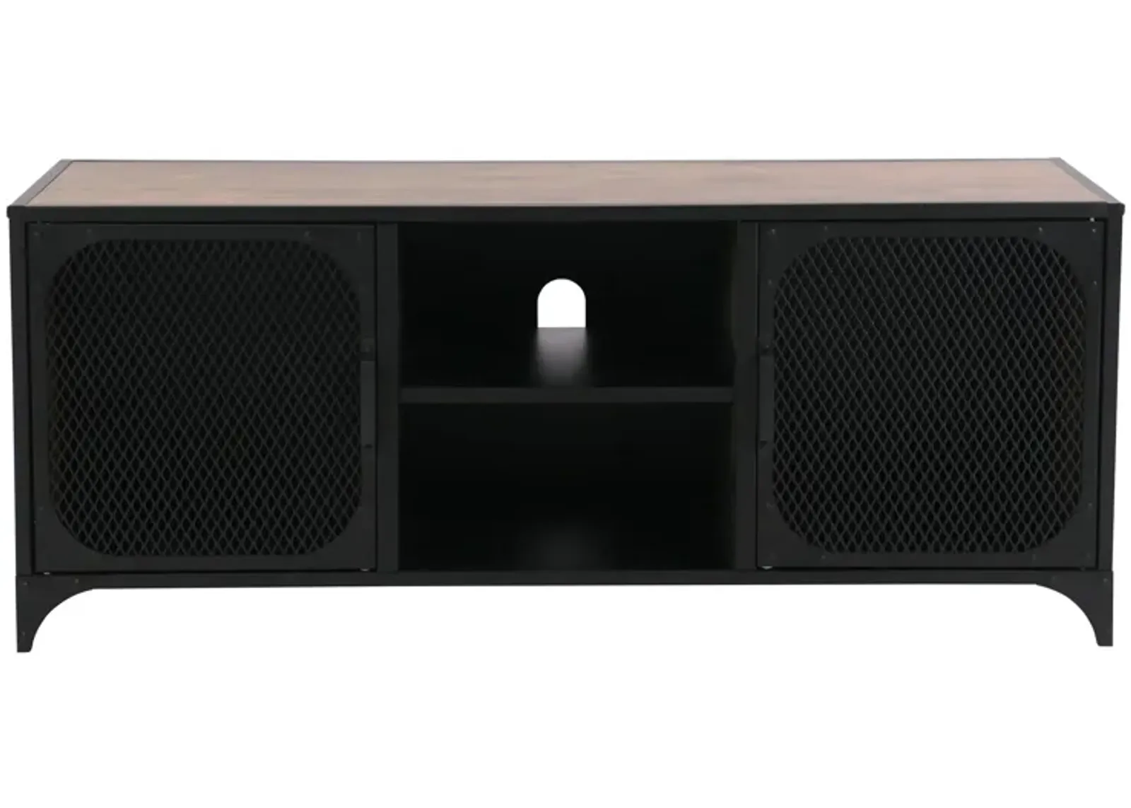 Liberia TV Console in Black/Rustic by Unique Furniture