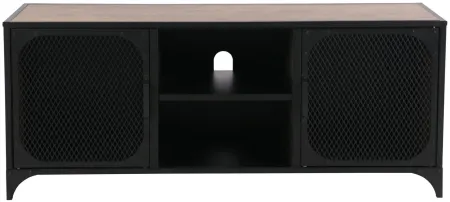 Liberia TV Console in Black/Rustic by Unique Furniture
