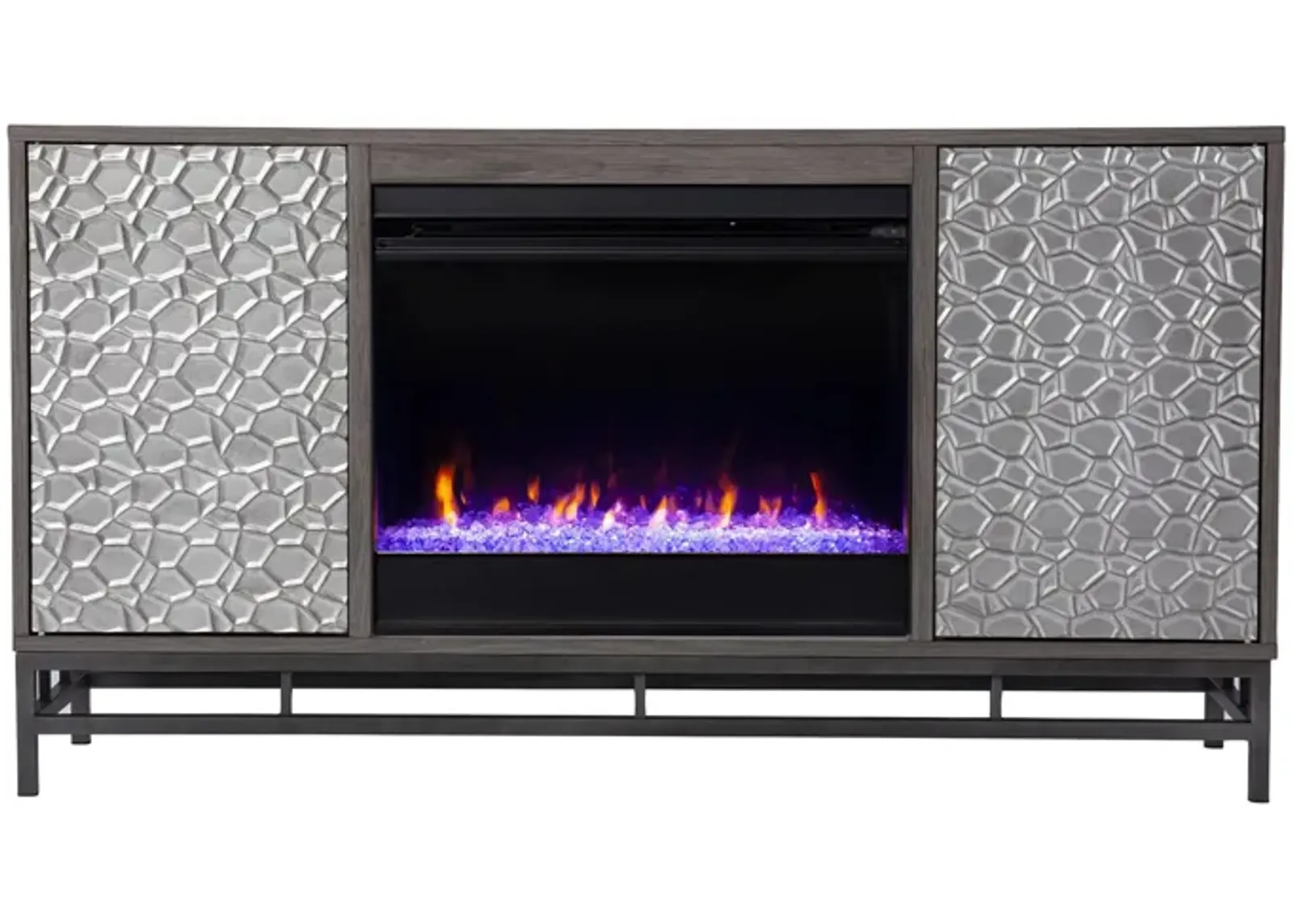 Luciana Color Changing Fireplace Console in Gray by SEI Furniture