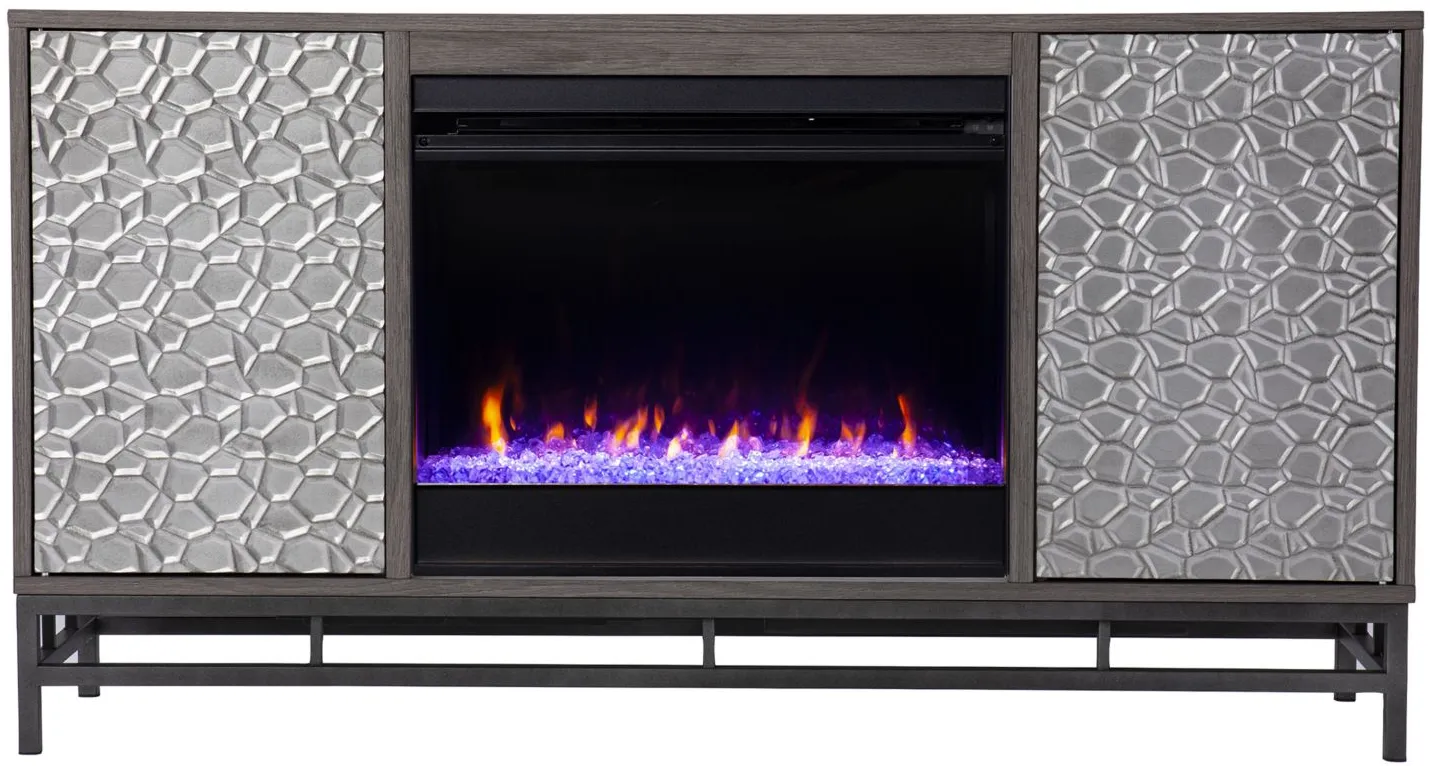 Luciana Color Changing Fireplace Console in Gray by SEI Furniture