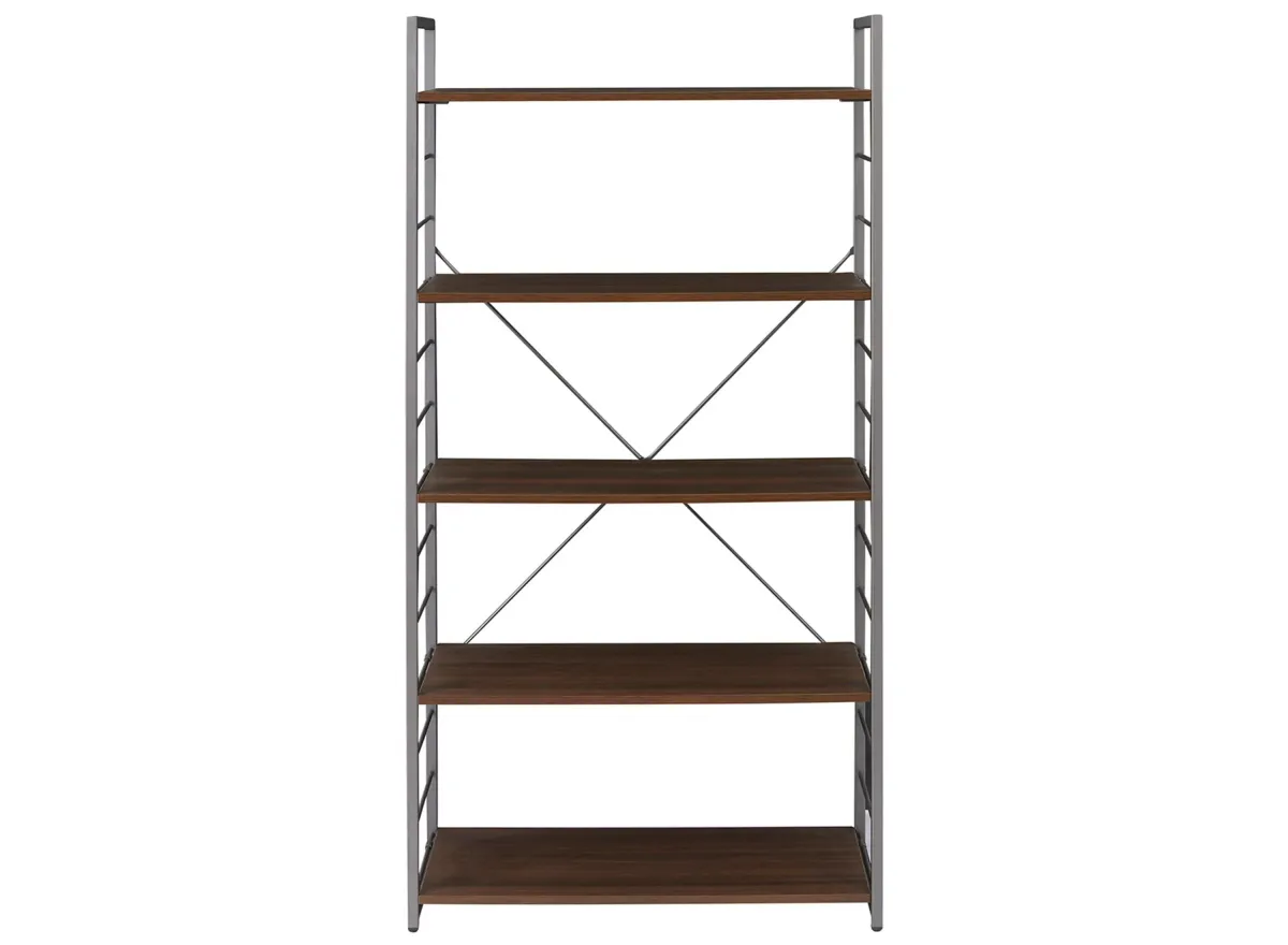 Seaford 65" Bookcase in Brown by Unique Furniture