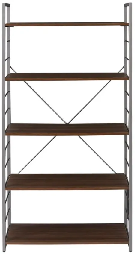 Seaford 65" Bookcase in Brown by Unique Furniture