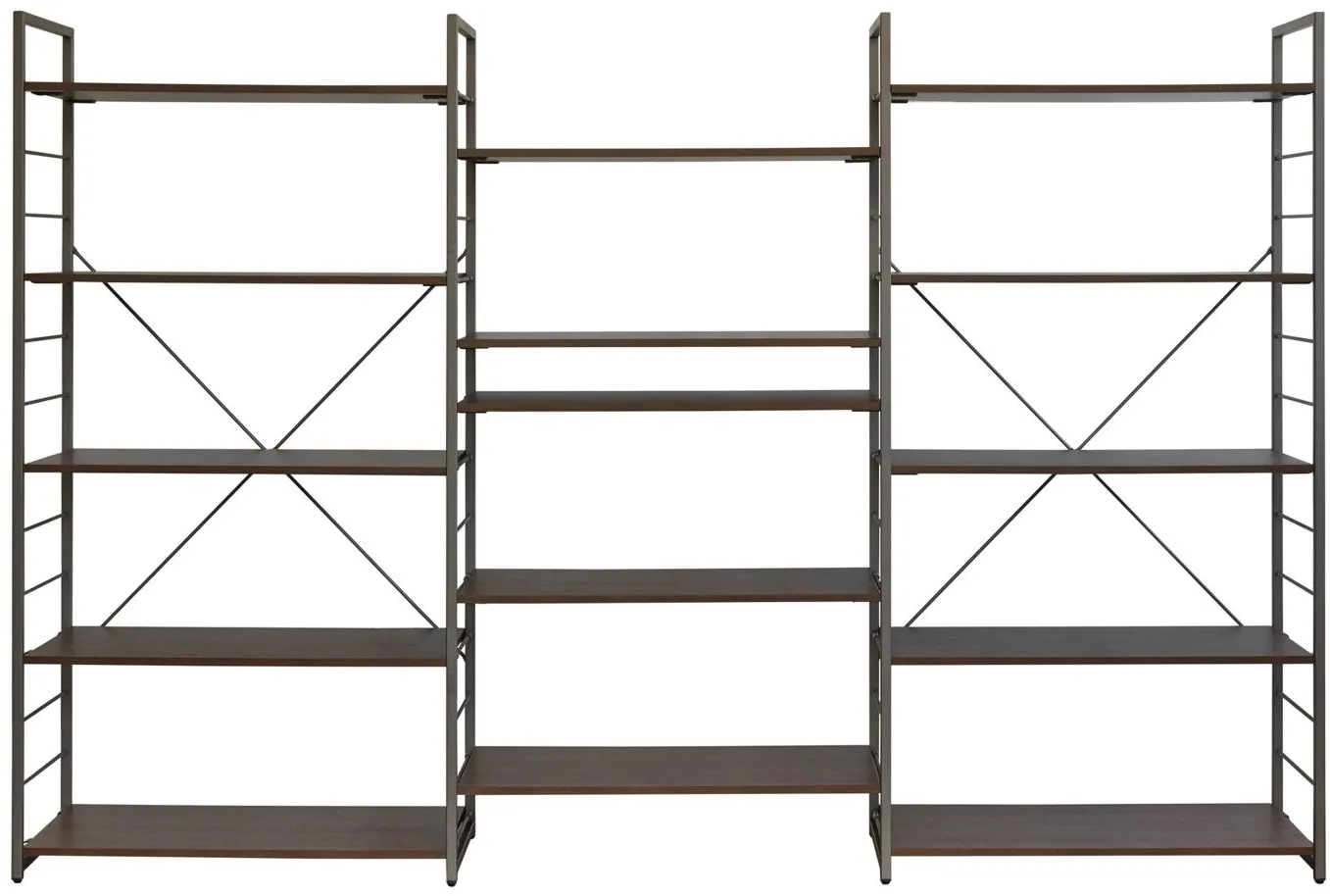 Seaford 65" Large Bookcase in Brown by Unique Furniture