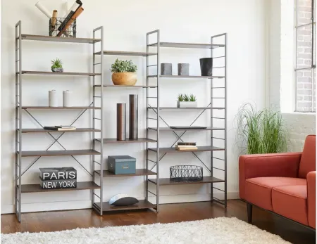 Seaford 79" Bookcase in Brown by Unique Furniture