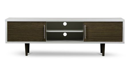 Gemini TV Stand in Walnut/White by Wholesale Interiors