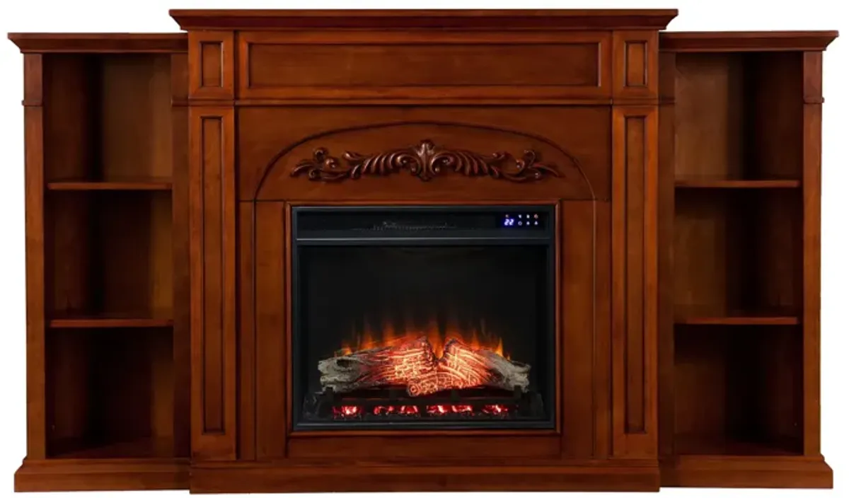 Drennan Touch Screen Fireplace in Brown by SEI Furniture