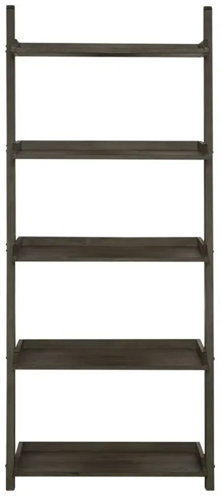 Americana Farmhouse Leaning Pier Bookcase in Dusty Taupe by Liberty Furniture