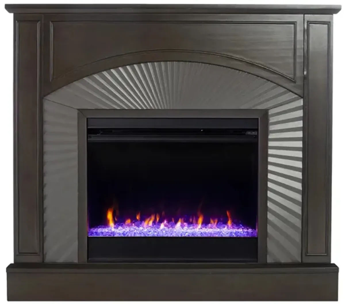 Buxton Color Changing Fireplace in Brown by SEI Furniture