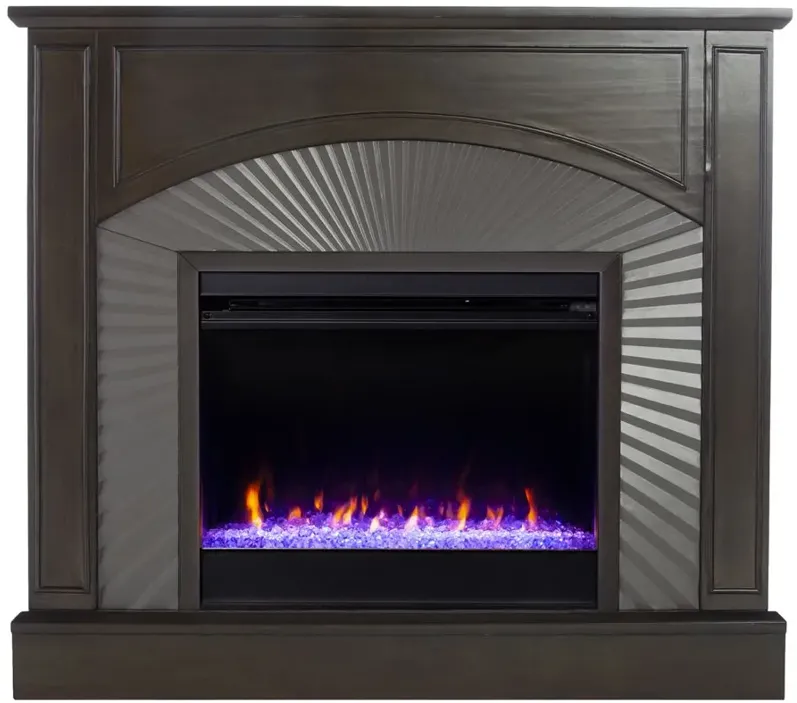 Buxton Color Changing Fireplace in Brown by SEI Furniture