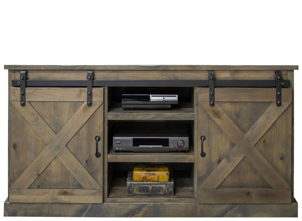 Farmhouse 56" Corner TV Console in Barnwood by Legends Furniture