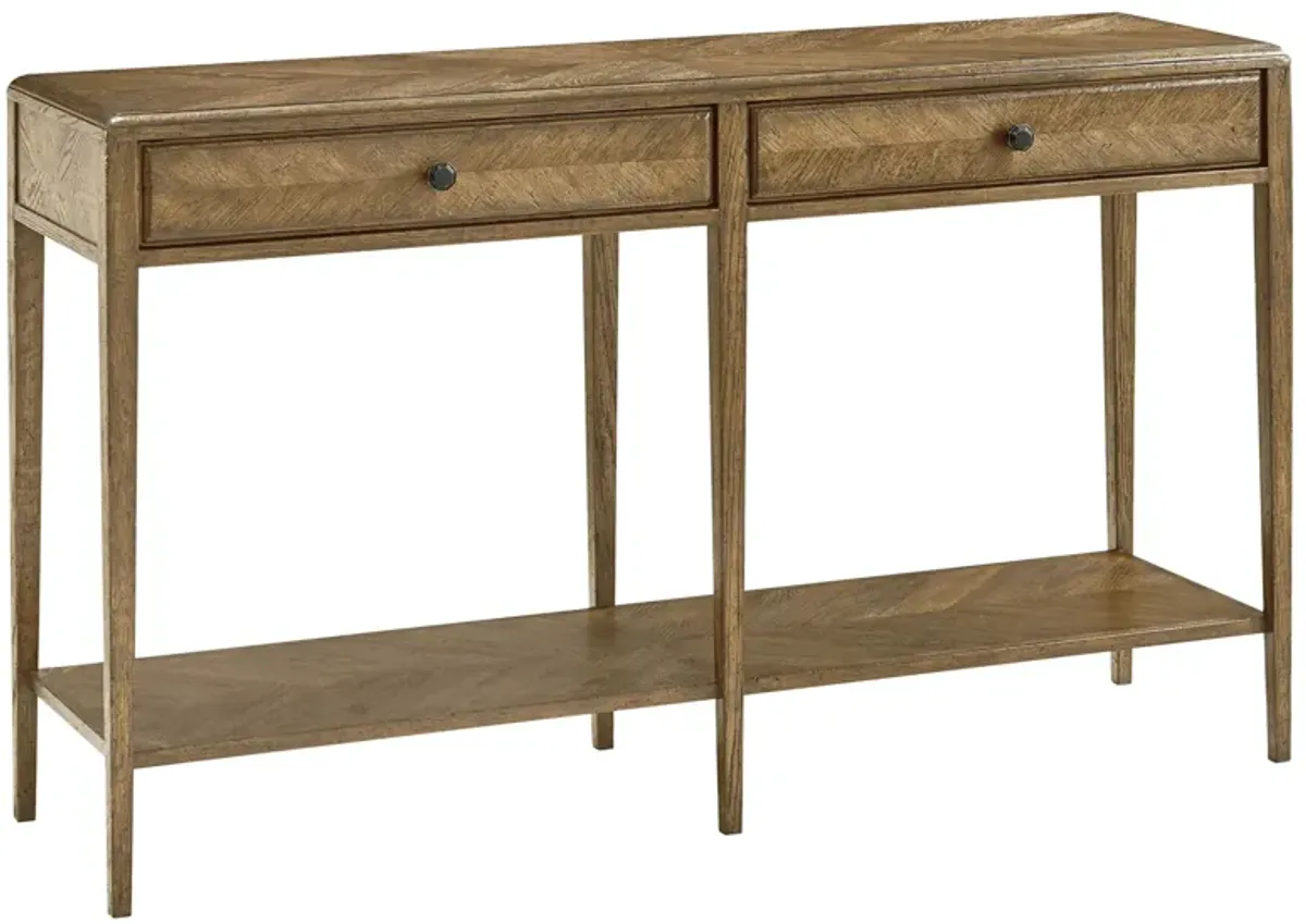 Nova Two Frieze Drawers Console Table in Dawn by Theodore Alexander