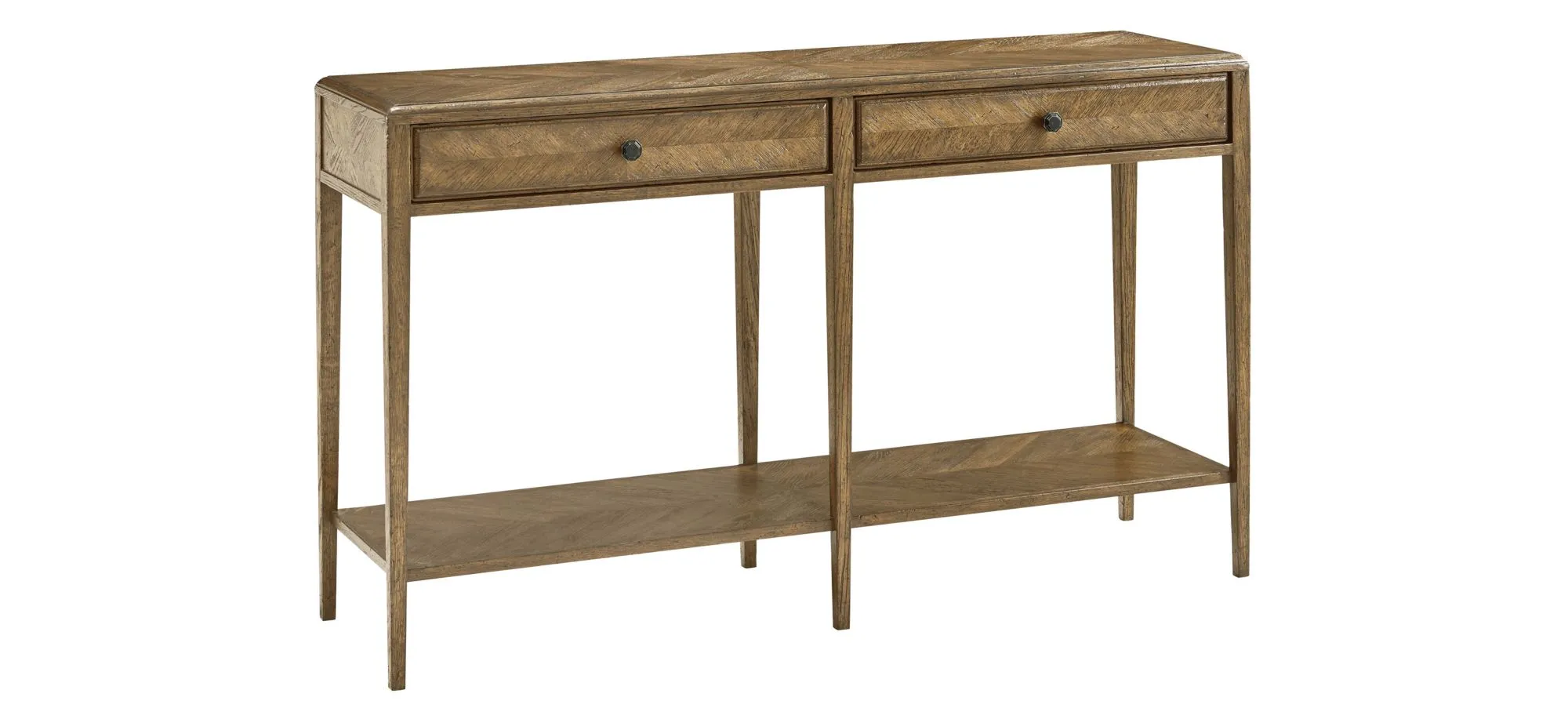 Nova Two Frieze Drawers Console Table in Dawn by Theodore Alexander