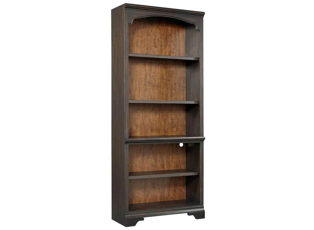 Hampton Open Bookcase in Black Cherry by Aspen Home