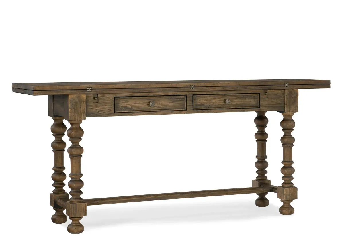 Bluewind Flip-Top Console Table in Saddle brown by Hooker Furniture