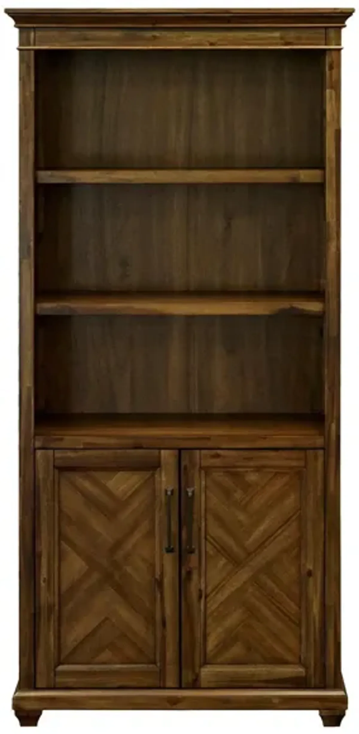 Porter Traditional Wood Bookcase With Doors in Brown by Martin Furniture