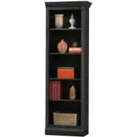 Oxford Right Return Bookcase in Antique Black by Howard Miller Clock