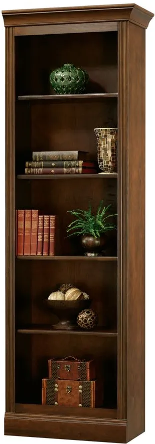 Oxford Right Return Bookcase in Saratoga Cherry by Howard Miller Clock