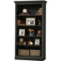 Oxford Center Bookcase in Antique Black by Howard Miller Clock