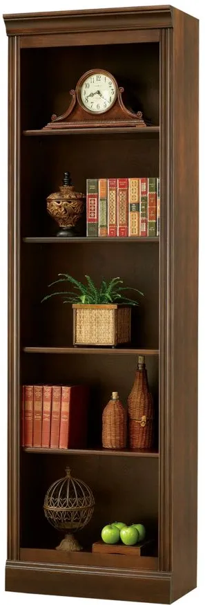 Oxford Bunching Bookcase in Saratoga Cherry by Howard Miller Clock