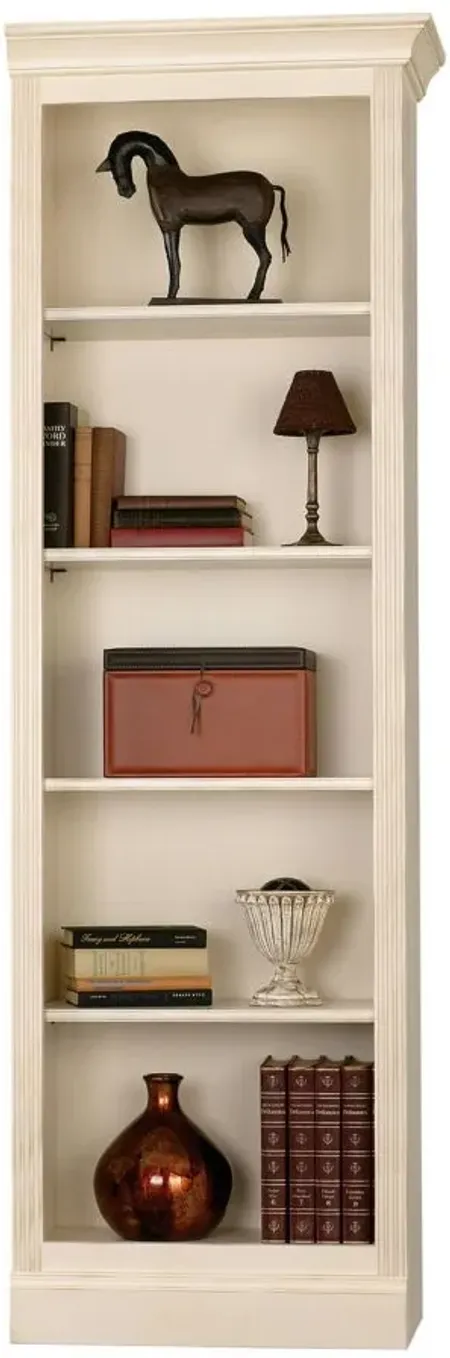 Oxford Right Return Bookcase in Antique Vanilla by Howard Miller Clock