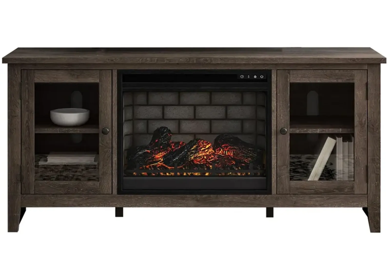 Arlenbry TV Console w/ Electric Fireplace in Gray by Ashley Furniture