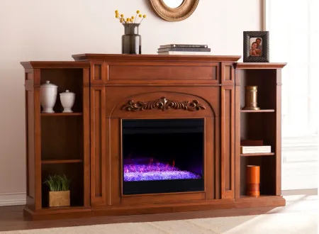 Drennan Color Changing Fireplace in Brown by SEI Furniture