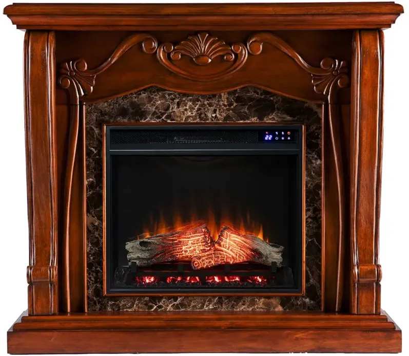 Craig Touch Screen Fireplace in Brown by SEI Furniture