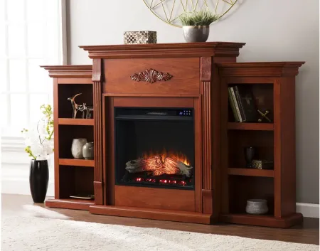 Bruton Touch Screen Fireplace in Brown by SEI Furniture