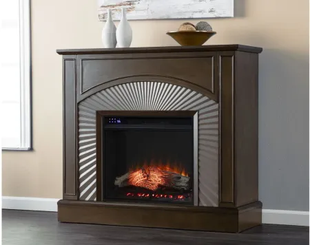 Buxton Touch Screen Fireplace in Brown by SEI Furniture