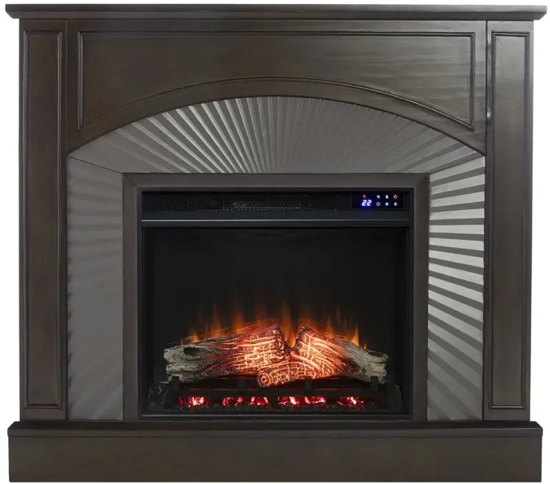 Buxton Touch Screen Fireplace in Brown by SEI Furniture