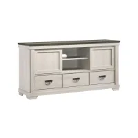 Leighton Entertainment center in Vintage Linen & Rustic Grey by Crown Mark