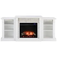 Harrow Touch Screen Fireplace in White by SEI Furniture