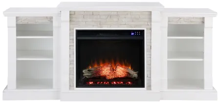 Harrow Touch Screen Fireplace in White by SEI Furniture