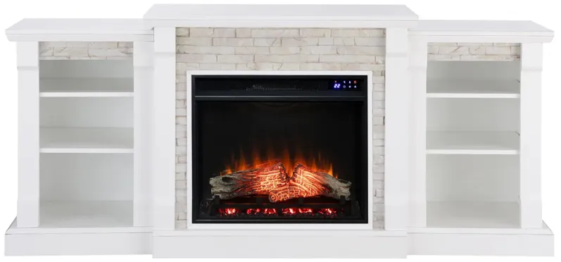 Harrow Touch Screen Fireplace in White by SEI Furniture