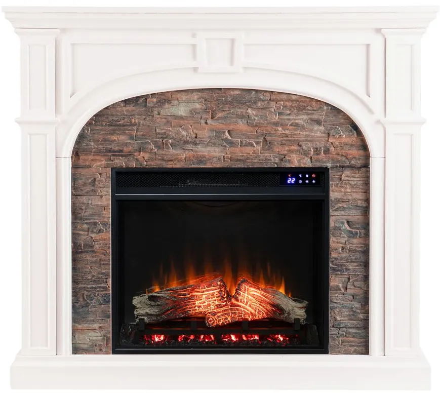 Norton Touch Screen Fireplace in White by SEI Furniture