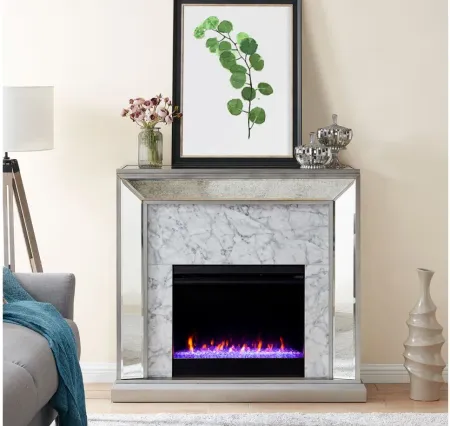 Penryn Color Changing Fireplace in Silver by SEI Furniture