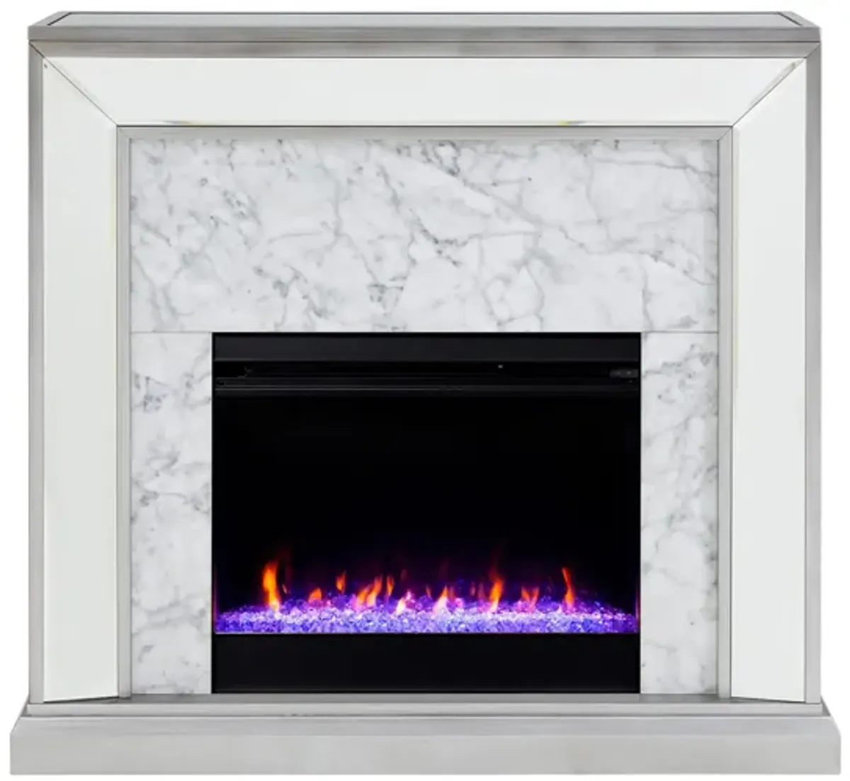 Penryn Color Changing Fireplace in Silver by SEI Furniture