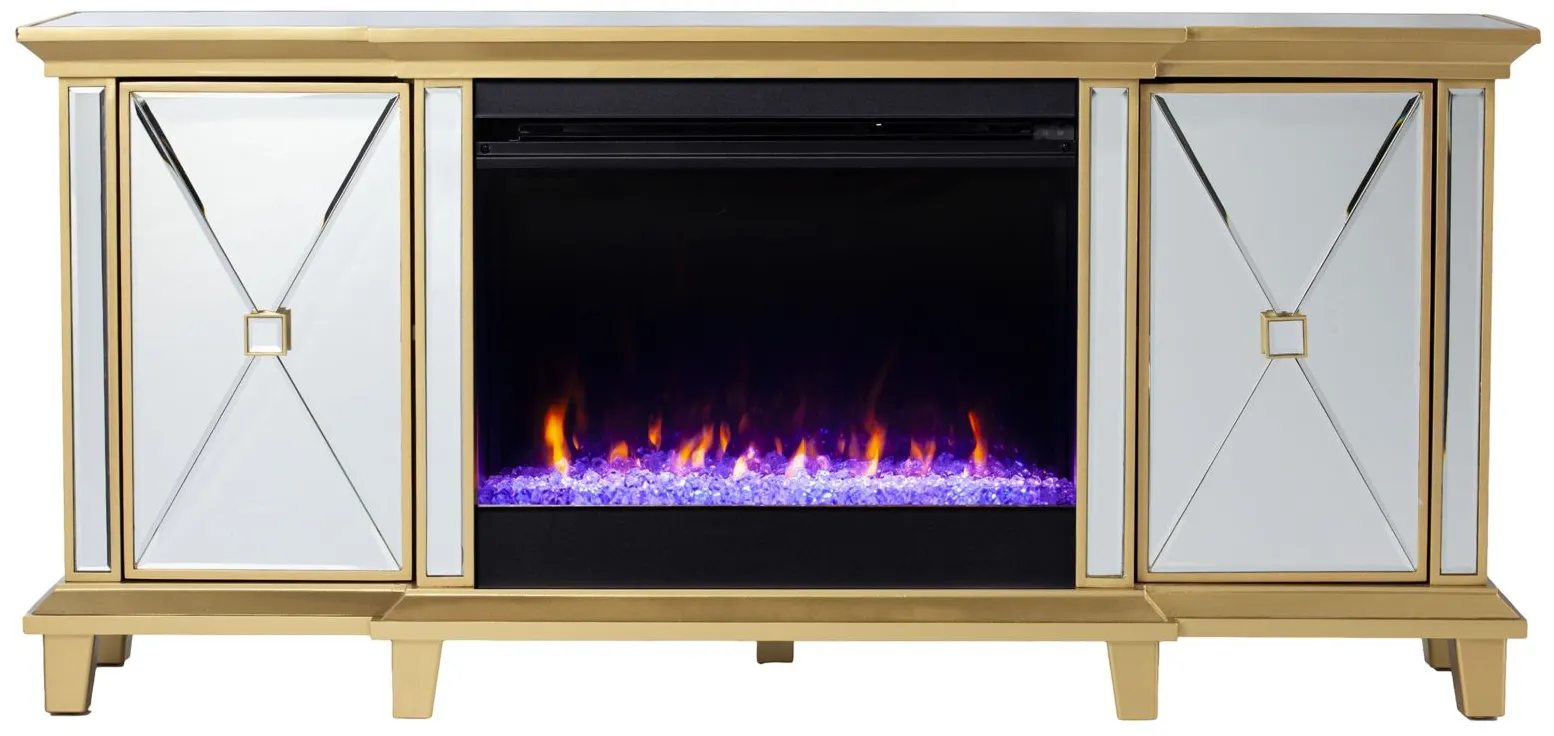 Patrick Color Changing Fireplace Console in Mirror by SEI Furniture