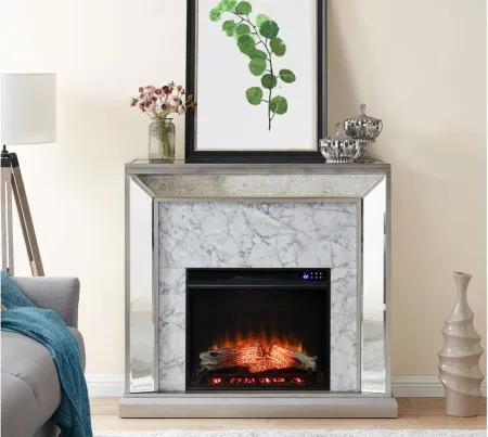 Penryn Touch Screen Fireplace in Gray by SEI Furniture