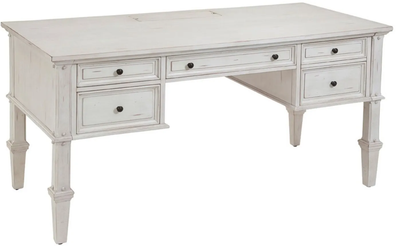 Sedona 60" Storage Desk in Cobblestone White by American Woodcrafters